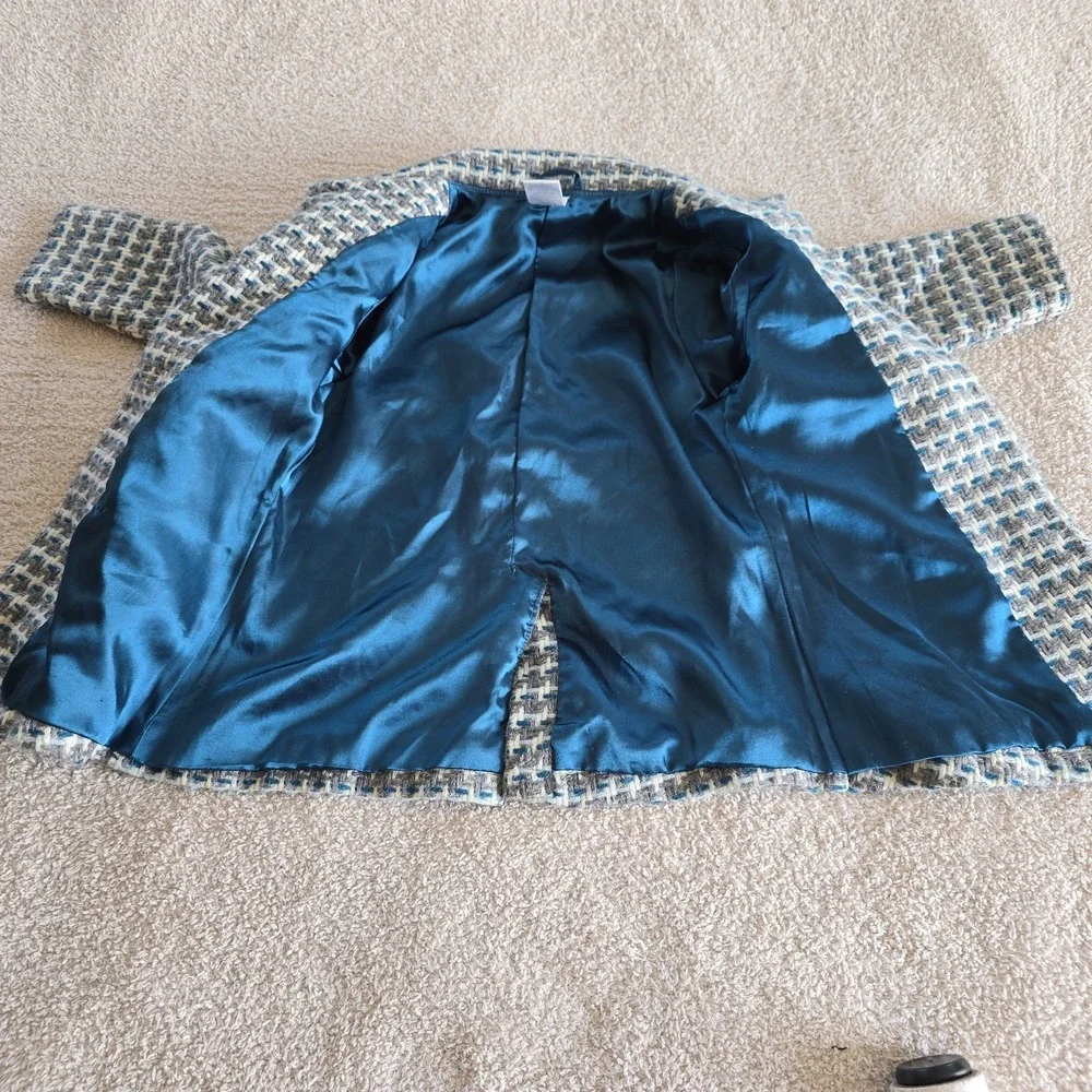 Vintage Gymboree MY BEST FRIEND Coat Houndstooth Satin Lined Button & Tie Sz 4